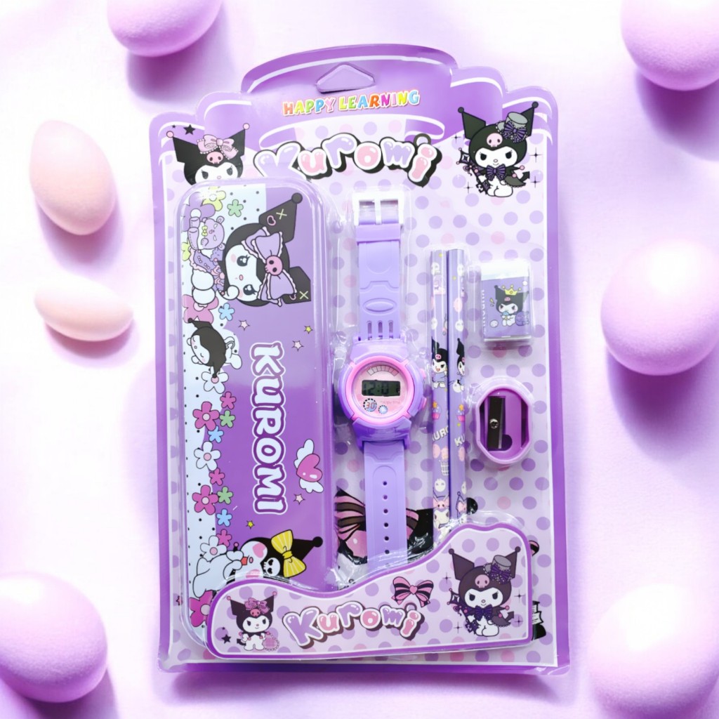 

Student Set Alat Tulis Sekolah Karakter Kuromi Cinamonrol My Melody Labubu 6 In 1