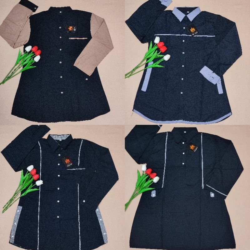 Baju Atasan Santriwati Hitam Model Terbaru Banyak Pilihan Motif | Baju Santri Putri | Baju Santriwat