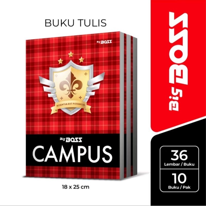 

BUKU TULIS BIG BOSS CAMPUS 36 LEMBAR (1 Pack) - Kertas Putih dan Tebal - Ukuran Boxy