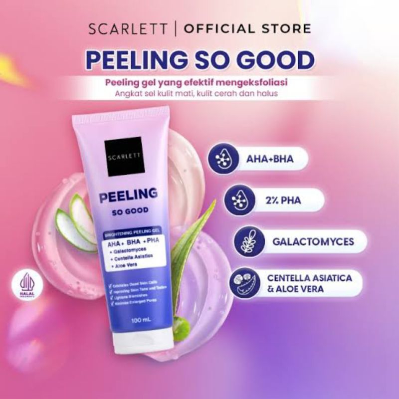 ￼Scarlett Whitening Peeling Gel Peeling So Good Eksfoliasi Wajah untuk Mengangkat Sel Kulit Mati Men