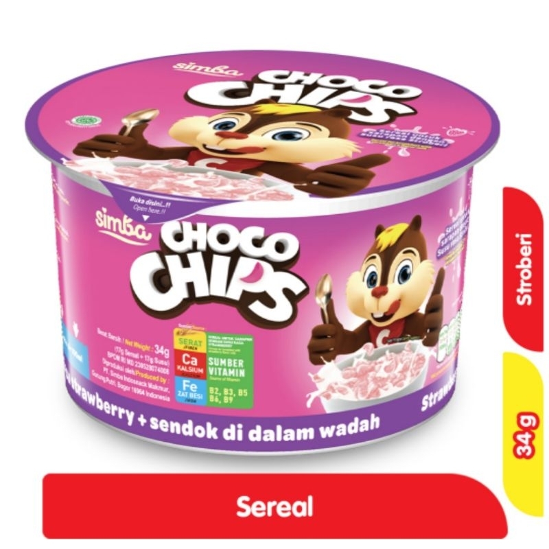 

Simba Choco Chips Sereal Cup Susu Stroberi 34 gram