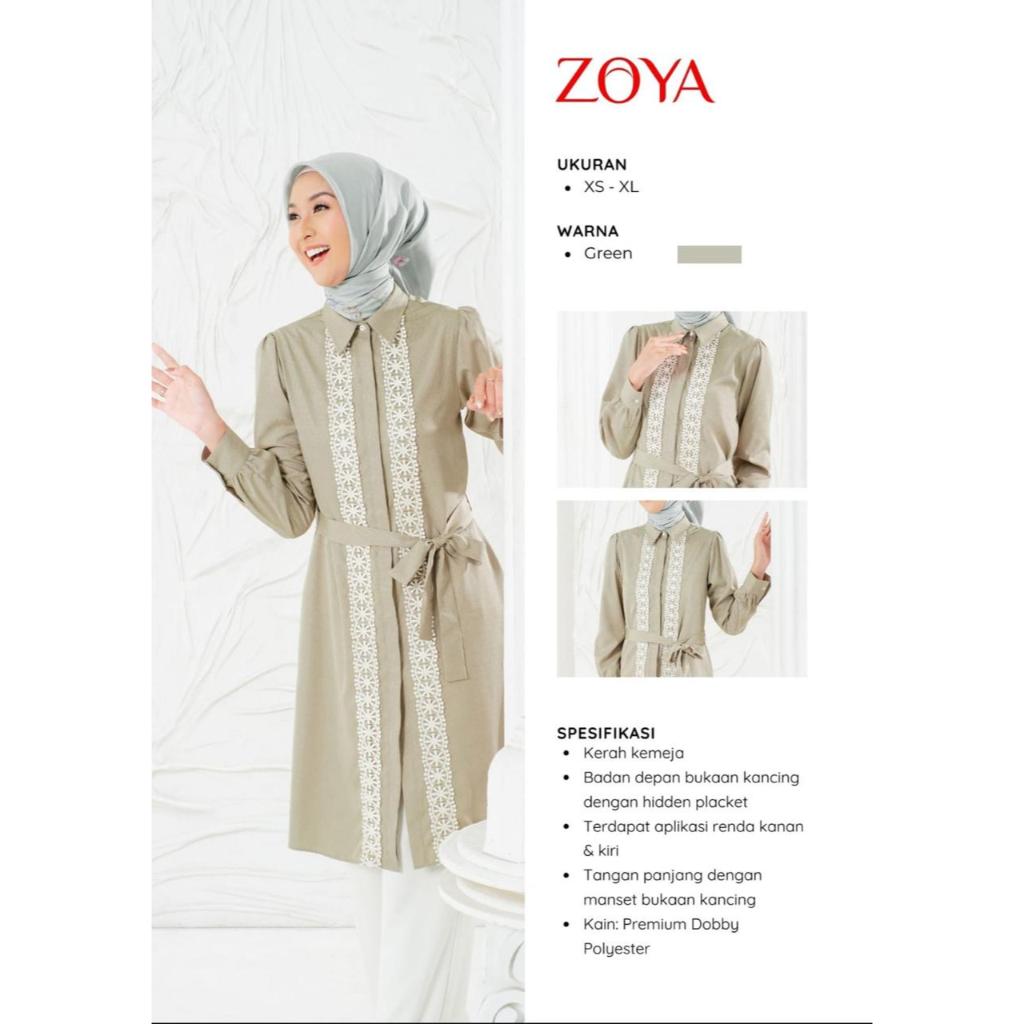 Zoya AZRINA Midi Dress - Bahan Premium Dobby Polyester-Busui Friendly