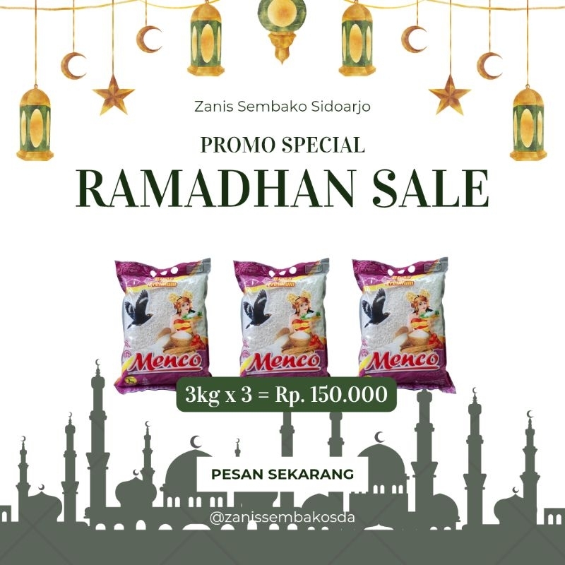 

[ZS] 3X3KG BERAS ZAKAT MENCO PREMIUM PROMO RAMADHAN SALE