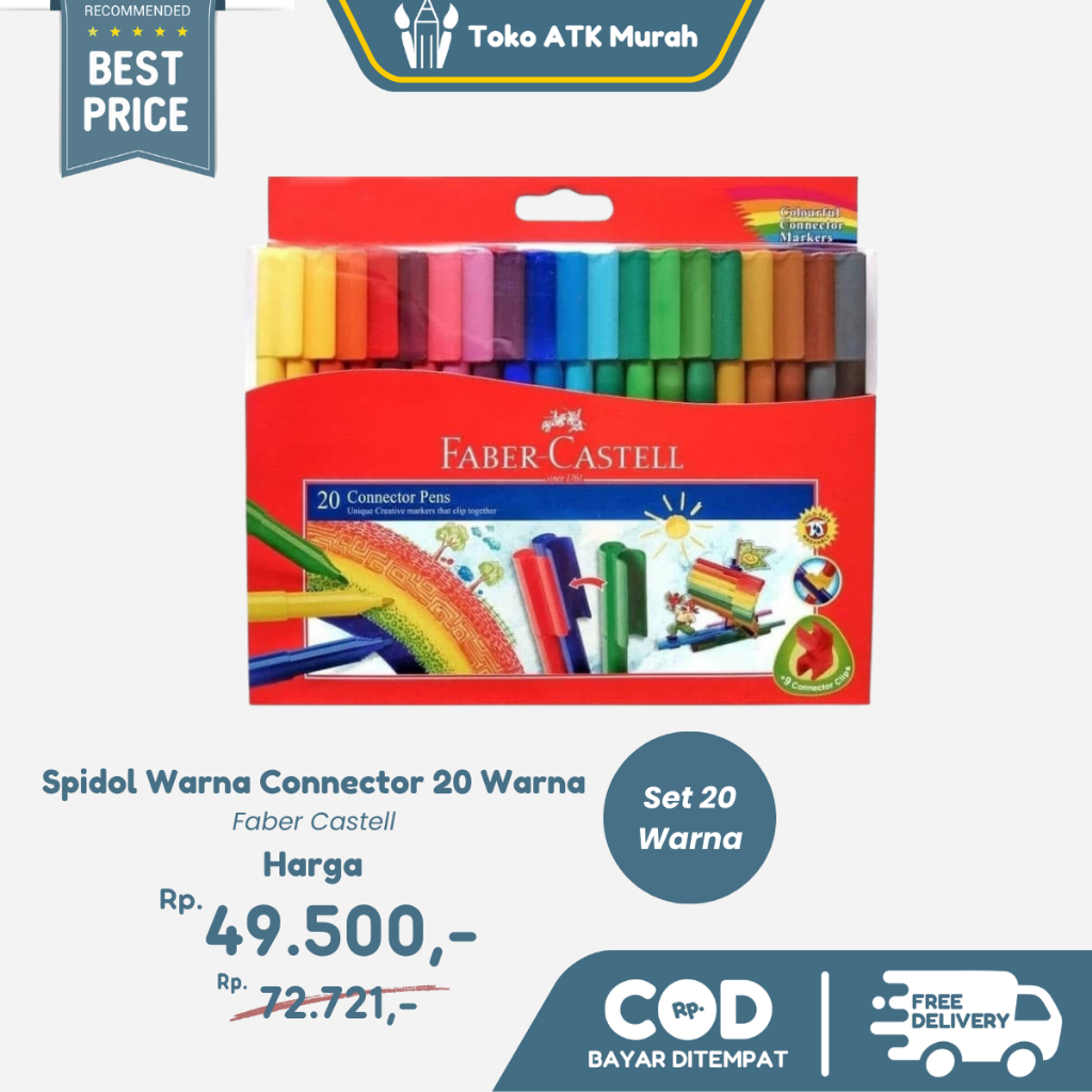 

Spidol Warna Faber-Castell Connector Pens 20 Colours