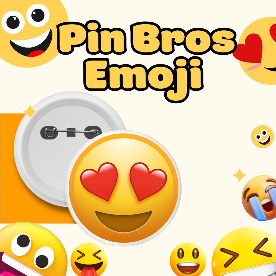 Pin Gantungan Kunci Emoji Smile Love Pin Button Emoticon Pin Bros Aksesoris Souvenir Ukuran 44mm dan