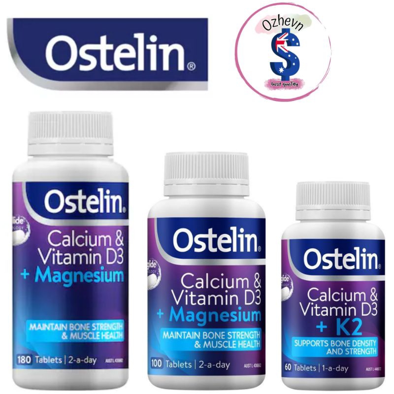 Ostelin Calcium & Vitamin D3 + Magnesium Tablets 180 Pack / Calcium & Vitamin D3 + K2 60 tablets