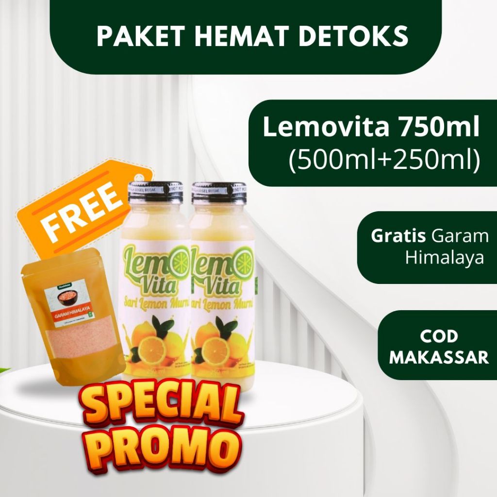 

FREE GARAM HIMALAYA Sari Lemon Lemovita Fresh Murah 750ml (500ml + 250ml) BPOM Diet dan Detoks