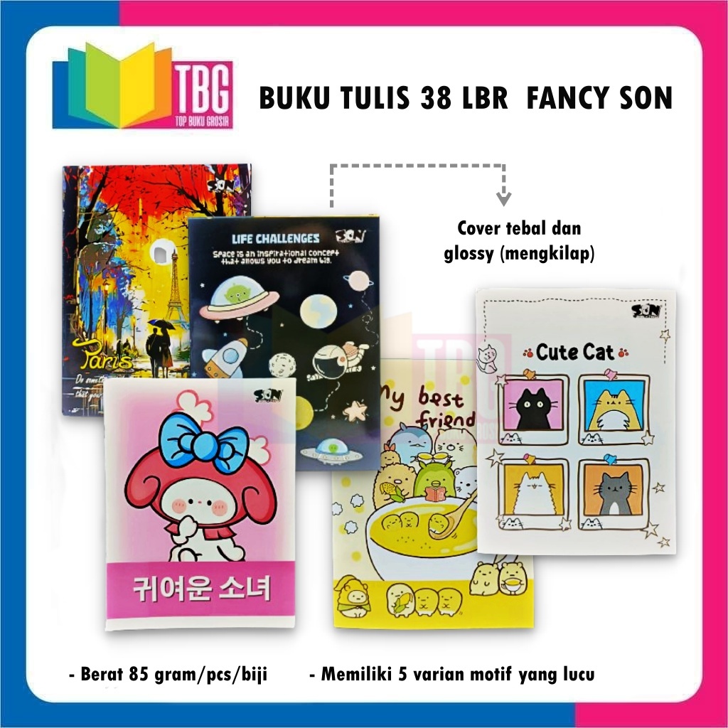 

1 PCS BUKU TULIS 38 LEMBAR SON / NOTEBOOK BUKU CATATAN SEKOLAH
