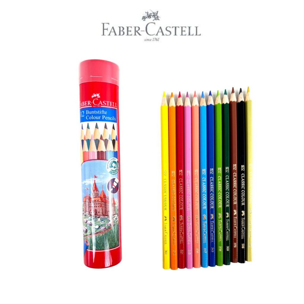 Faber-Castell Pensil Warna Set 12,24,36 Round Tin Kemasan Tabung - Gambar 4