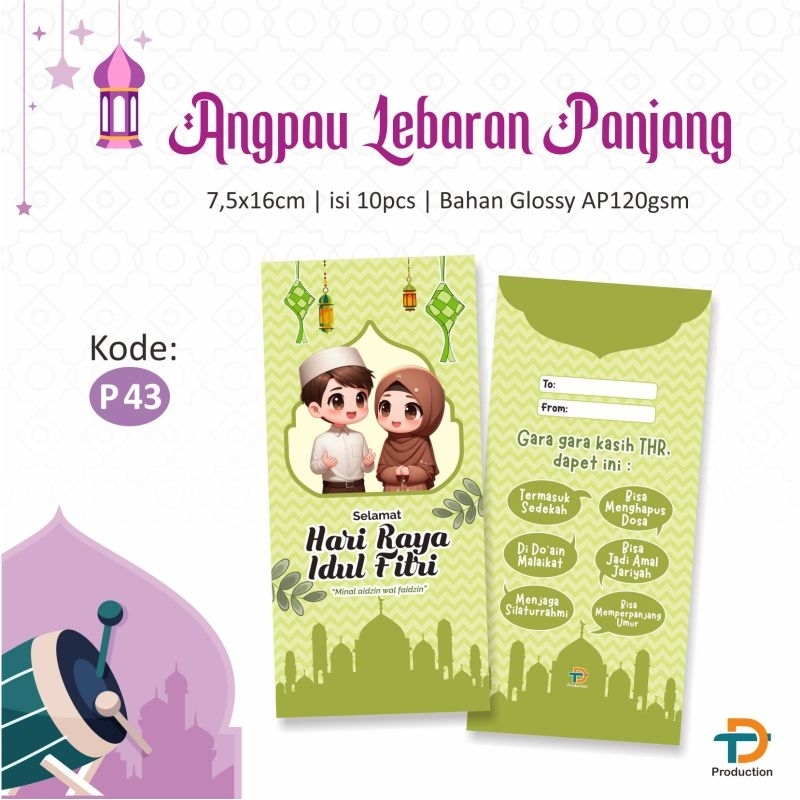 

ISI 10 PCS KODE P43 AMPLOP ANGPAU ANGPAO LEBARAN