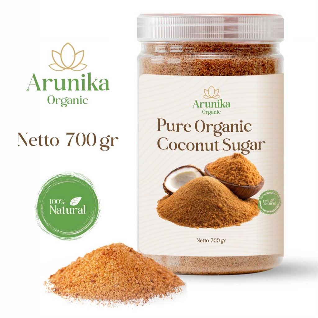 

ARUNIKA ORGANIC - GULA KELAPA - GULA SEMUT - PURE COCONUT SUGAR - 700GR - ORGANIC