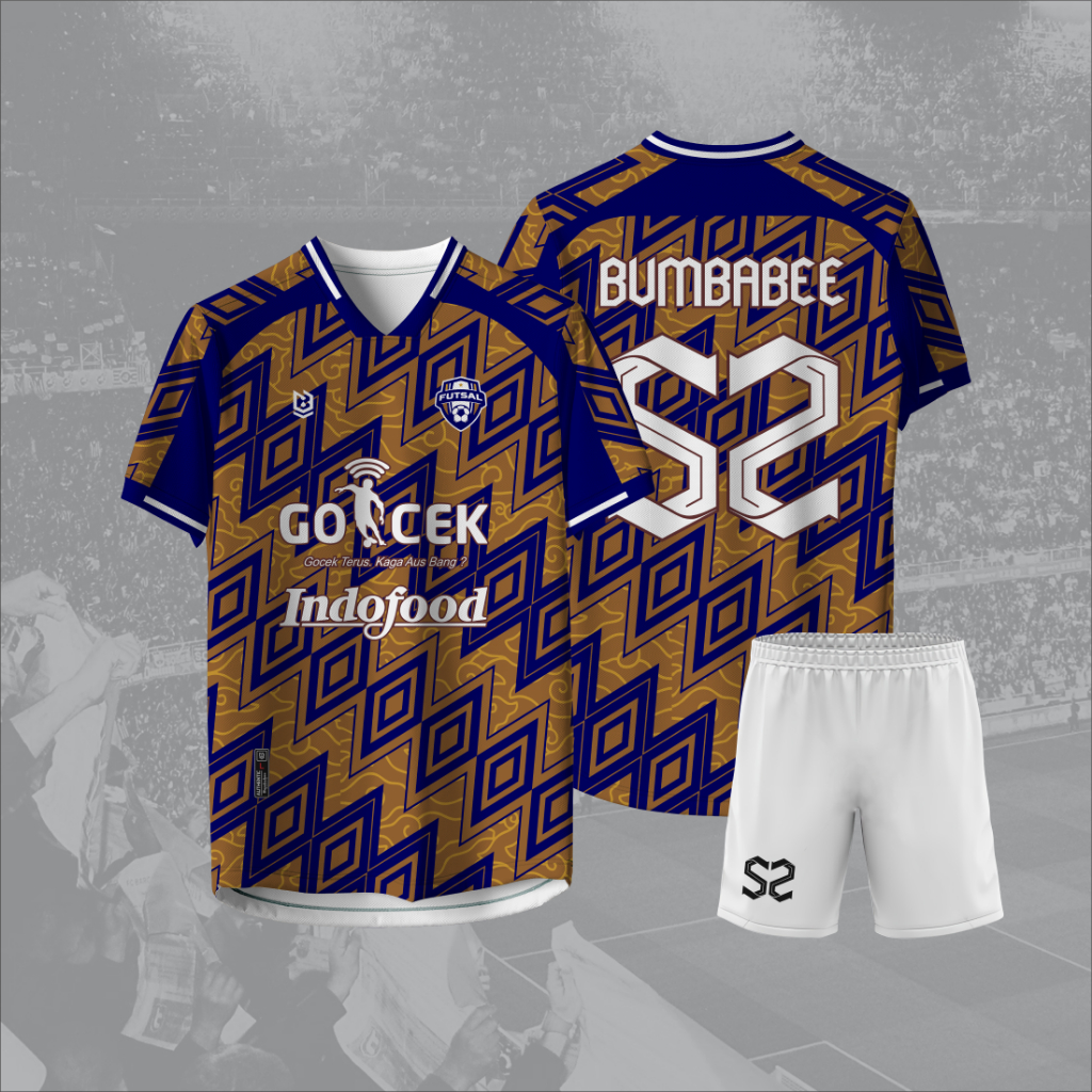 Jersey Futsal Bumbabee Printing Nama & Nomor - Kaos Olahraga Futsal / Sepak Bola / Takrow
