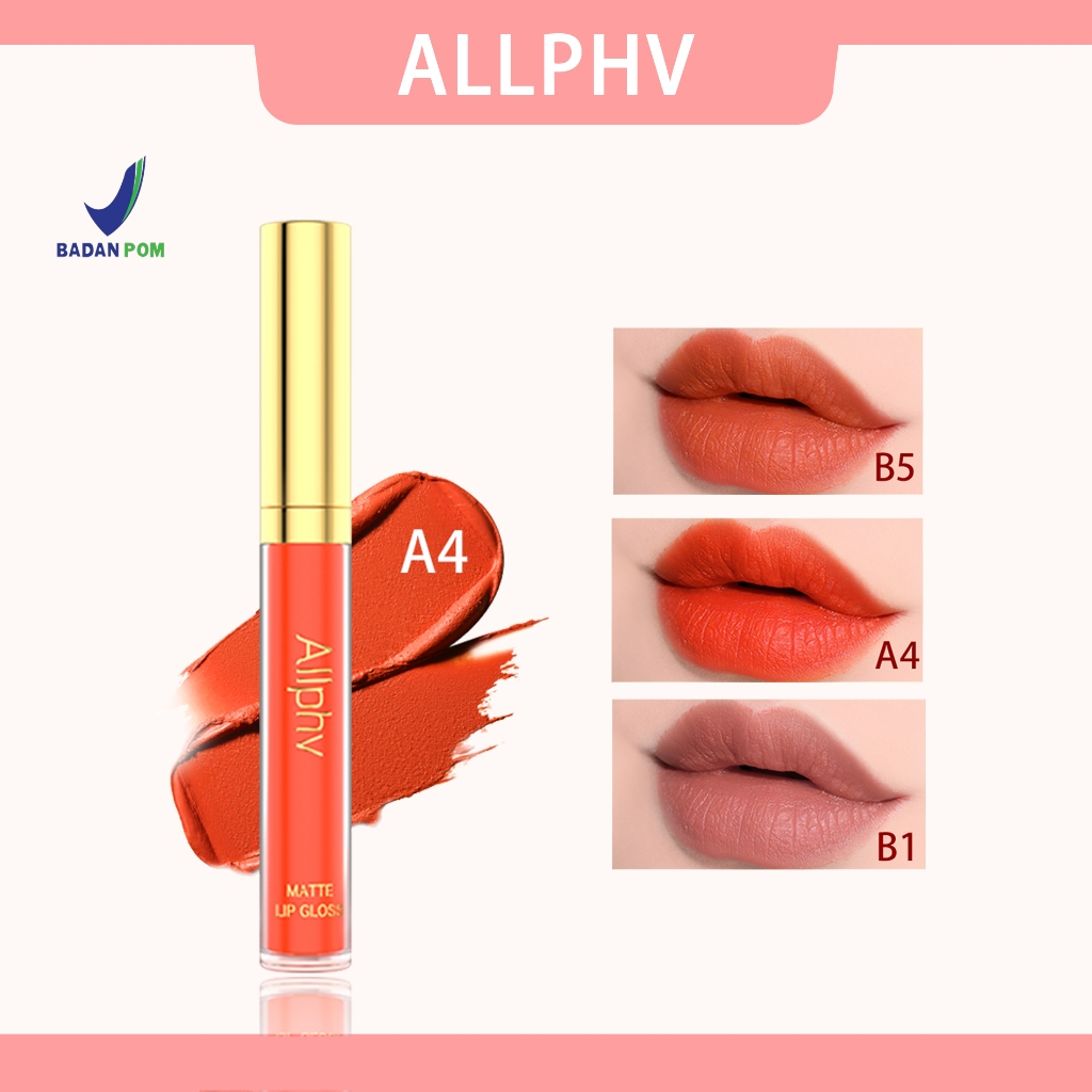 [[Grosir] ALLPHV Matte Liquid Lipstick Waterproof 12 warna  Lip gloss Pelembap Bibir Lembut Tahan La