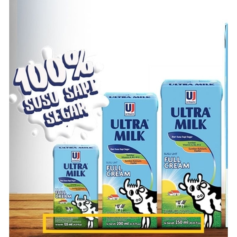 

Grosir Susu Ultra Full Cream warna Putih (UHT) / 125ml/200ml/250ml