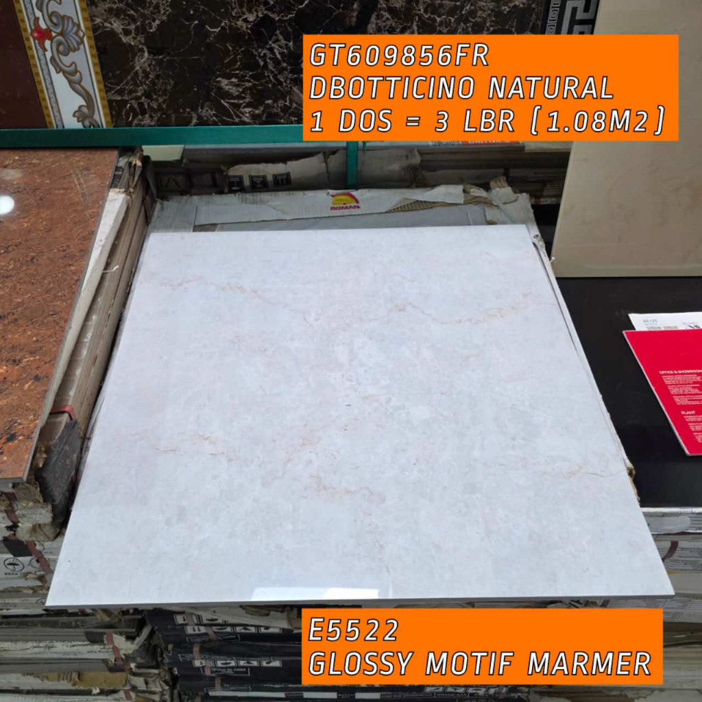 GT609856FR dBOTTICINO NATURAL GLOSSY UK.60X60 GRANIT ROMAN LANTAI MOTIF MARMER
