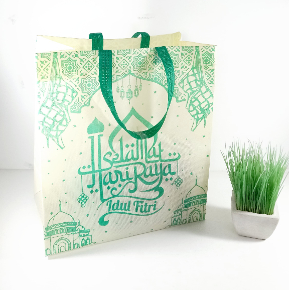 

GOODIE BAG Lebaran Idul Fitri Hari Raya Ramadhan TAS SPUNBOND UKURAN 40x35x20 BOX KUE BINGKISAN PARCEL