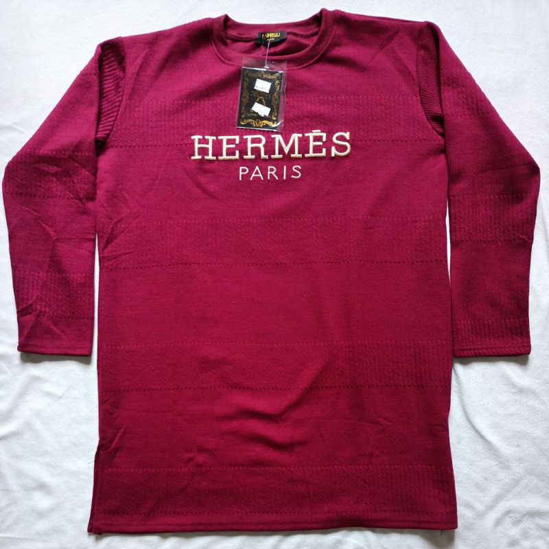 Ex Kado Sweater Panjang Dress Wanita Merah Maroon