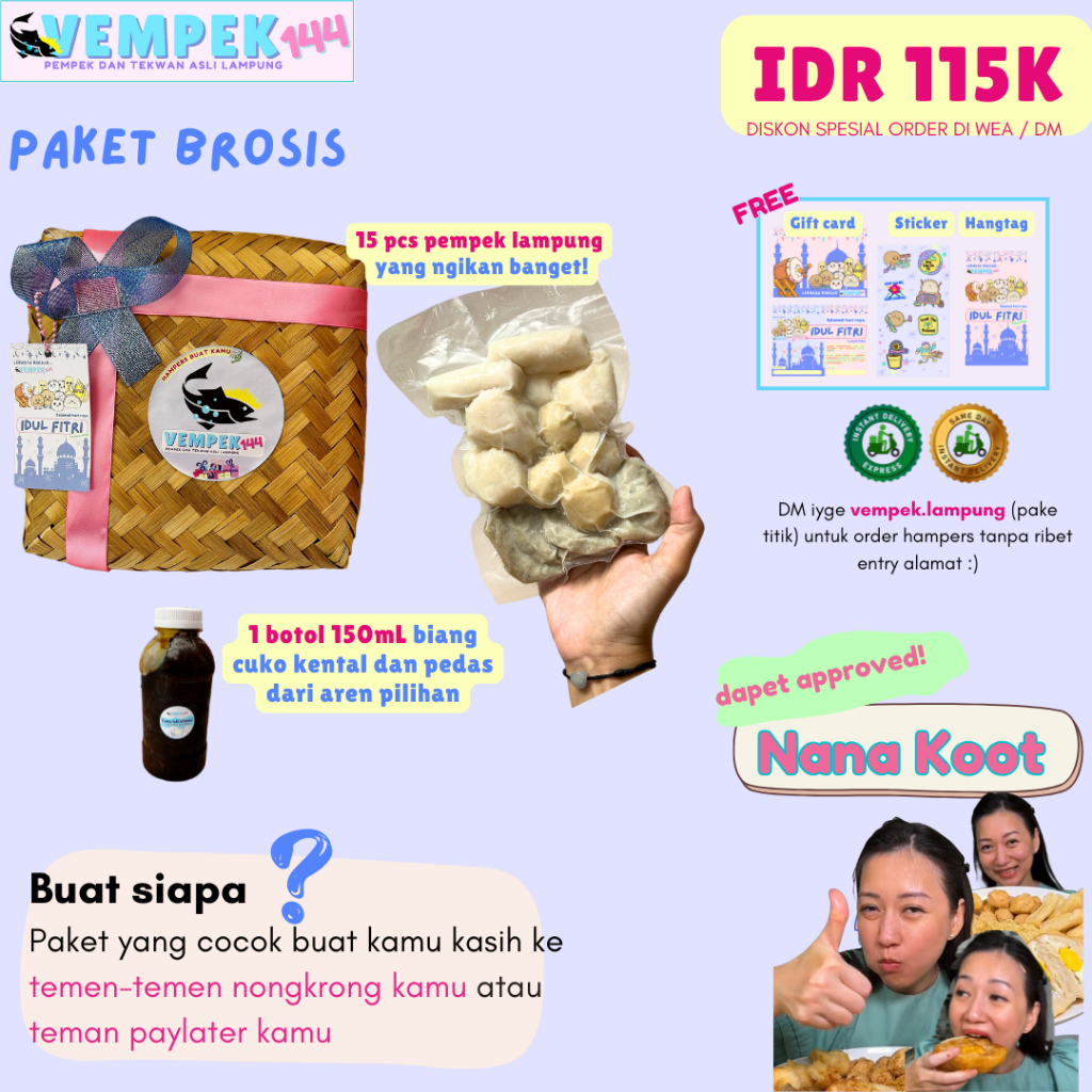 

HAMPERS PAKET BROSIS - HAMPERS PEMPEK LAMPUNG