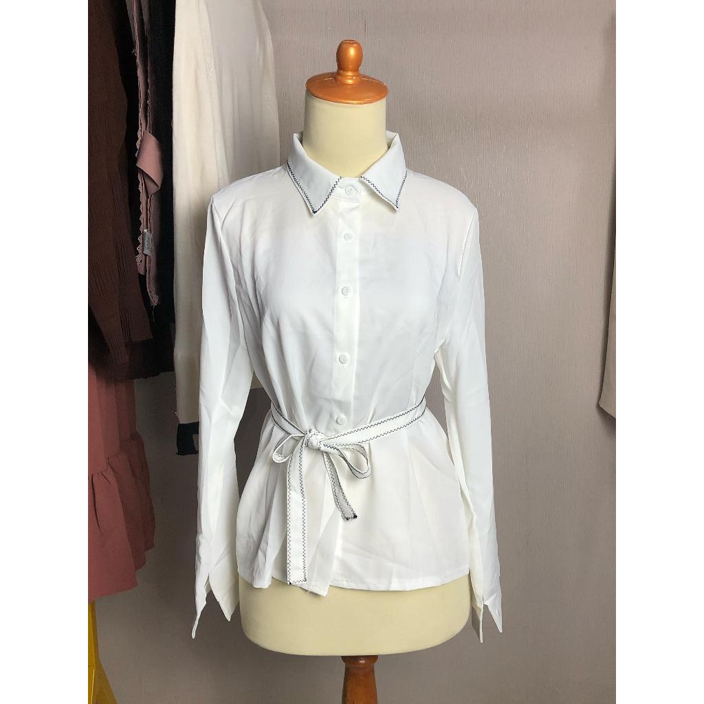 Blouse Putih Wanita Korea| Atasan Wanita kekinian| Blouse Kimjiwon