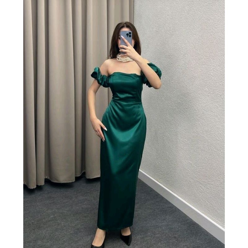 DRESS wanita SATIN  big size M-XXL //TITIN dress