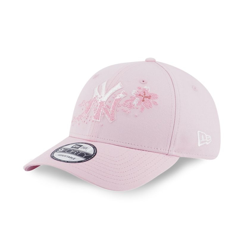 Topi New Era Cap New York Yankees Floral Pink Women 9Forty Adjustable Original
