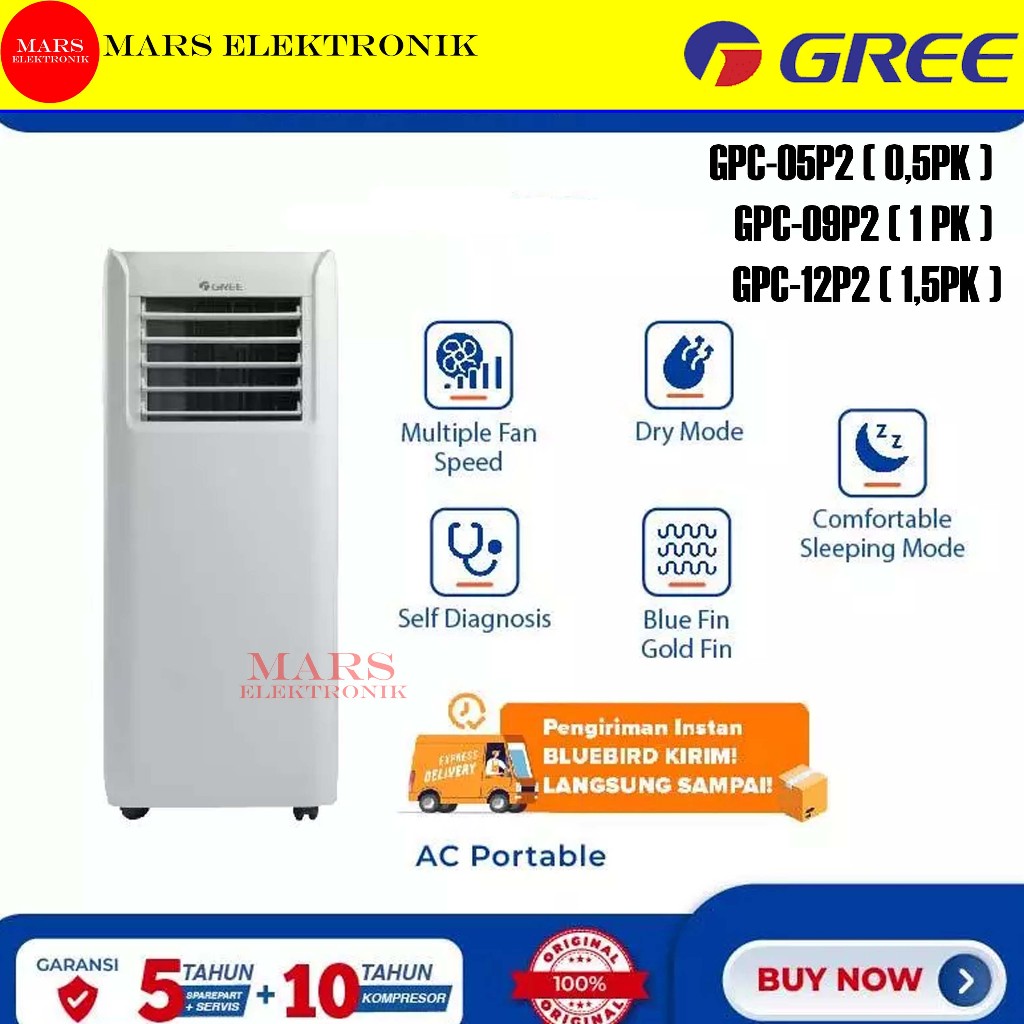AC GREE PORTABLE GPC-05P2 / GPC-09P2 / GPC-12P2  ( 0,5PK / 1 PK / 1,5 PK ) AC PORTABLE GREE - BLUE F