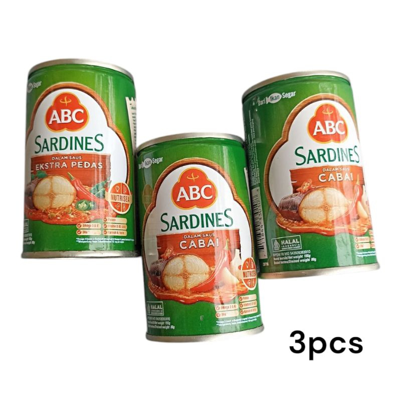 

ABC Sardines Saus Cabai 155gr 3 Pcs