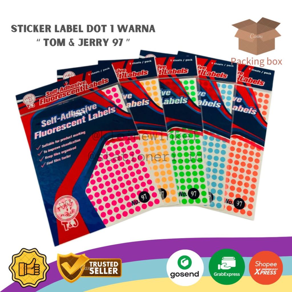 

Sticker Label Dot 1 Warna TOM & JERRY 97 isi 5 Lembar