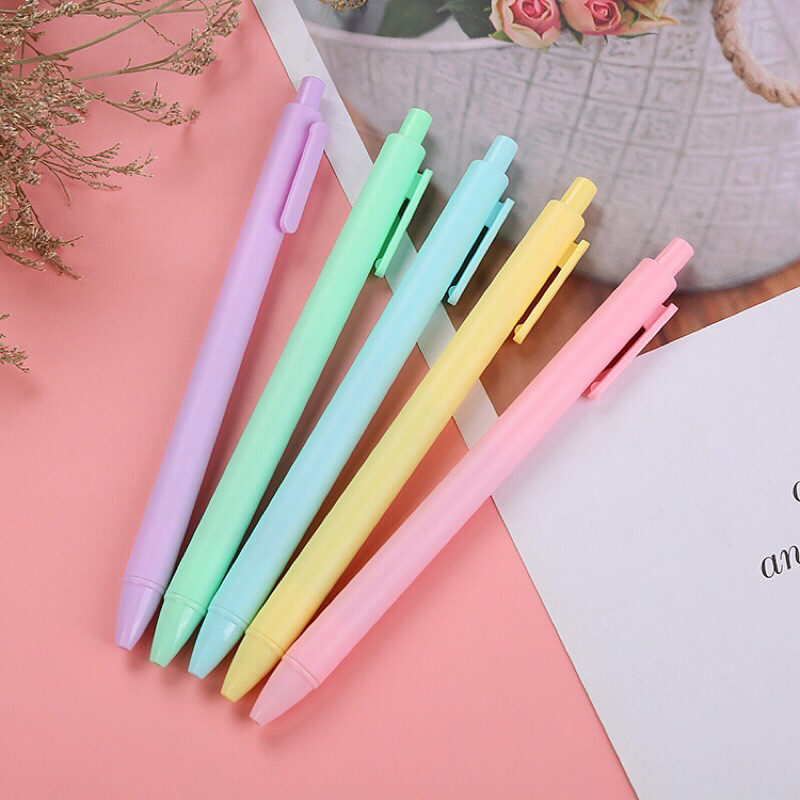 

Pena Cetekan Macaroon Pulpen Warna Pastel Tinta Hitam Alat Tulis