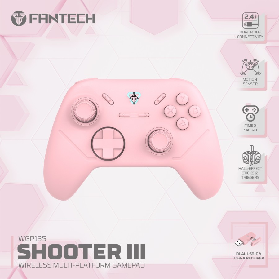 FANTECH WIRELESS GAMING CONTROLLER GAMEPAD SHOOTER III WGP13S BLACK WHITE