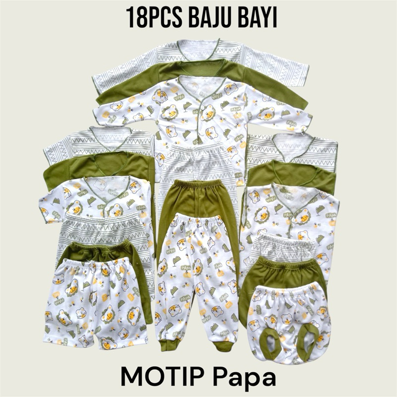 18pcs baju bayi baru lahir celana bayi newborn laki laki perempuan pakaian bayi kado lahiran