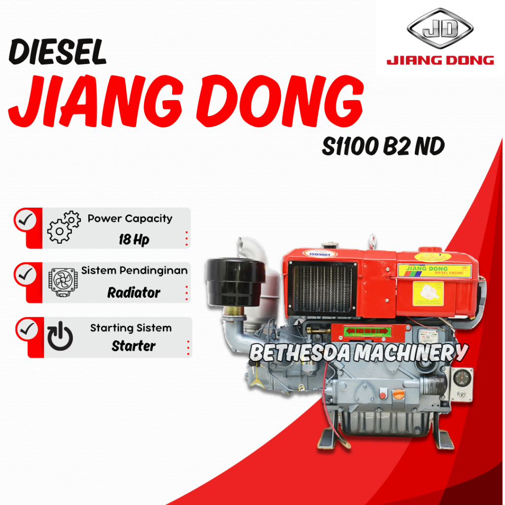 Diesel Jiangdong 18Hp Radiator Starter tipe S1100 ND