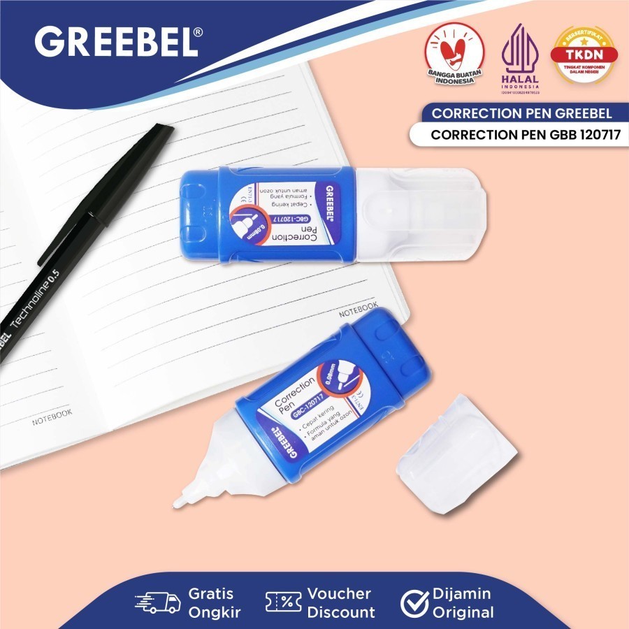 

Correction Pen Fluid Tip Ex Cair Greebel GBC-120717 Tipex