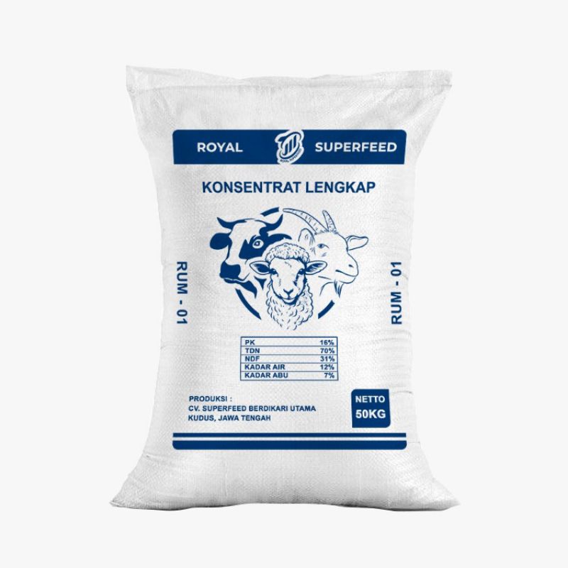 Konsentrat Penggemukan Sapi Kambing Domba (Ruminan) 50 kg / 1 karung Royal Superfeed