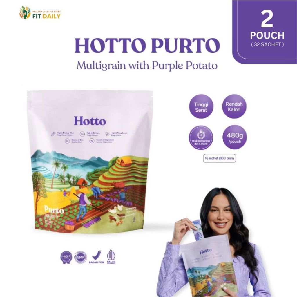 

[100% Asli - Expired 2026 - Sale] - [2 Pouch] - Hotto Purto - Multigrain dan Ubi Ungu - 100% Original