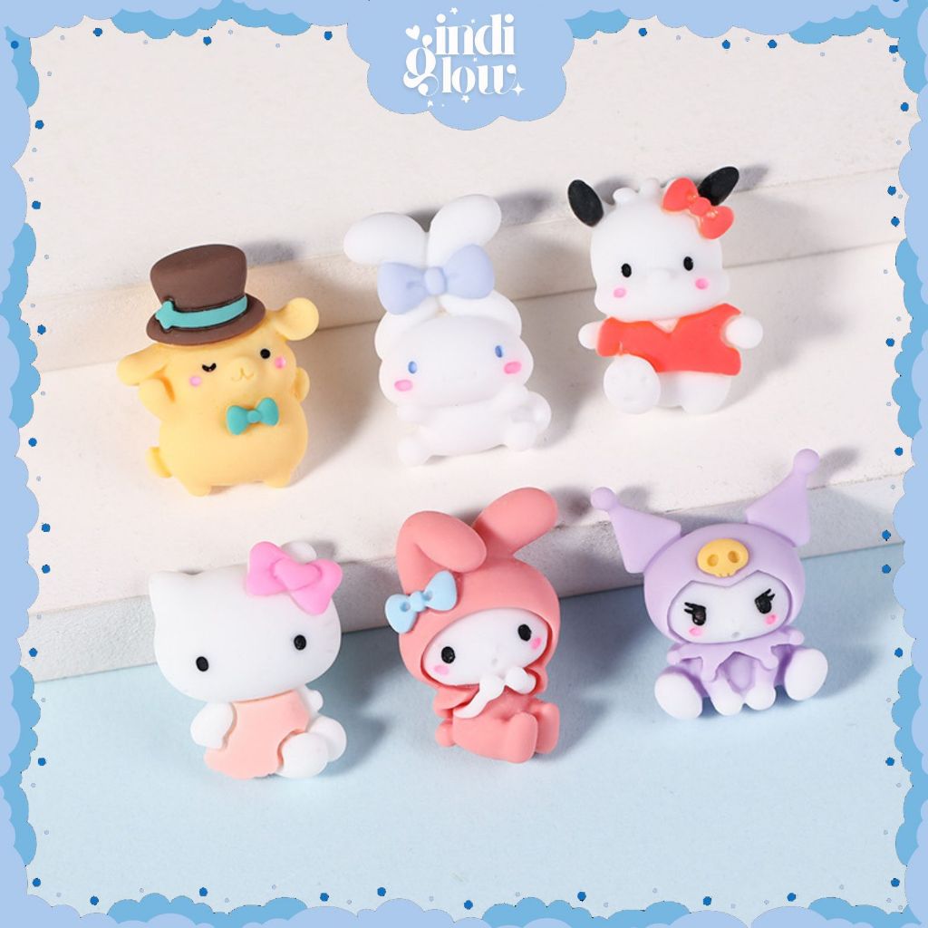 

IG 6 PCS Stiker 3D Aesthetic Sticker Botol Minum Hello Kitty Cinamoroll Kuromi Stiker Tempel Timbul