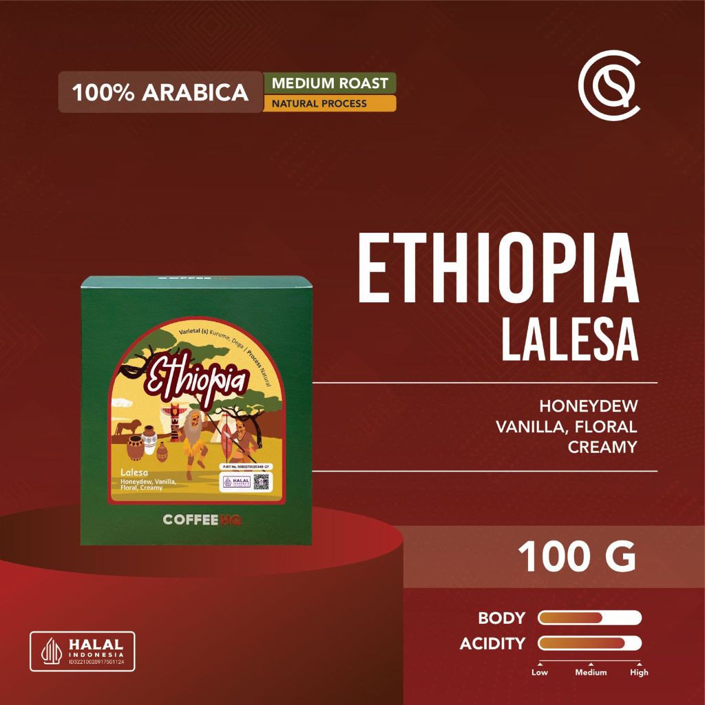 

Biji Kopi Arabika ETHIOPIA Lalesa G1 Arabica Coffee Beans