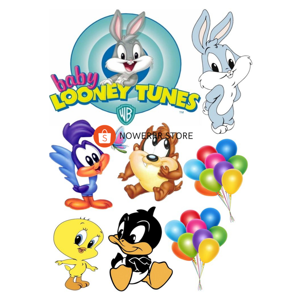 LOONEY TUNES/ Topper Cake Looney Tunes Custom Nama/Hiasan Kue Ultah LOONEY TUNES MURAH