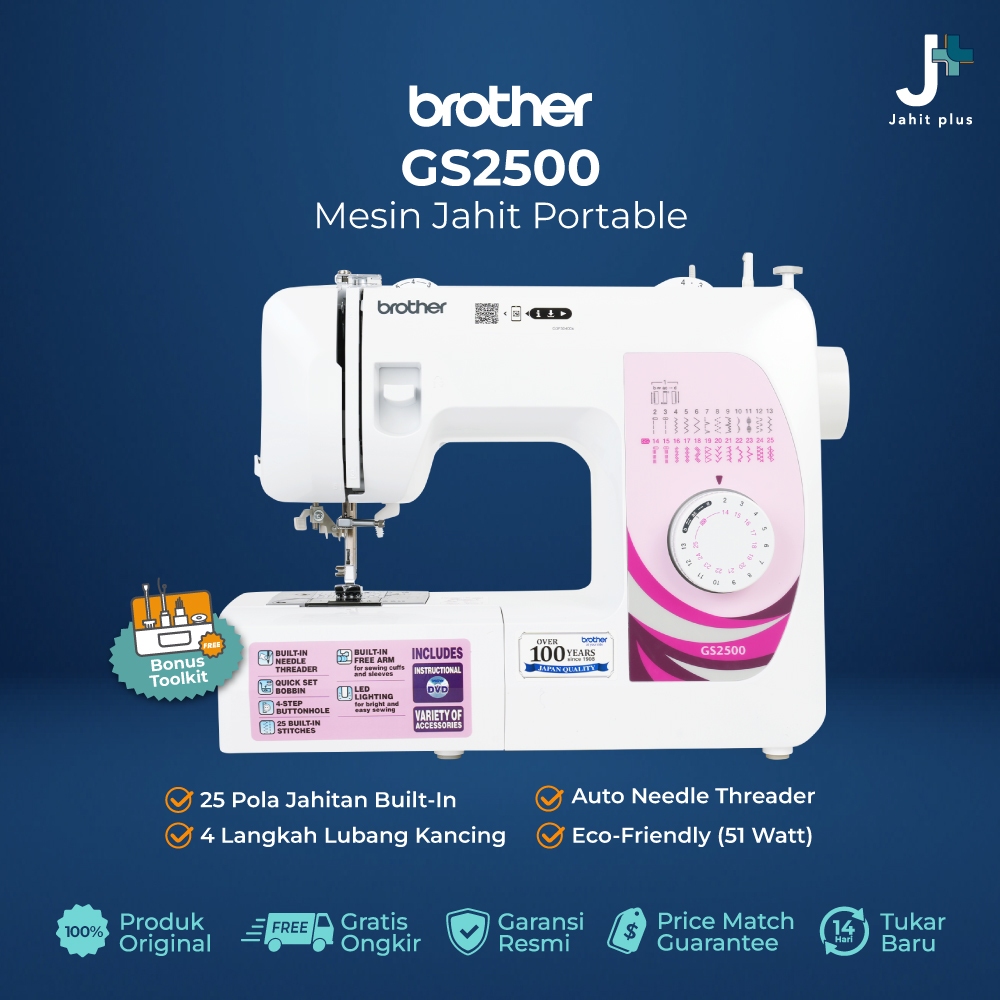 Mesin Jahit BROTHER GS2500 / GS 2500 Portable Multifungsi