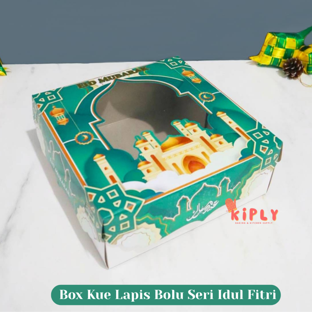 

Box Kue Lapis Bolu Seri Idul Fitri/Box Souvenir Hampers Idul Fitri/ Kotak Kue Lebaran