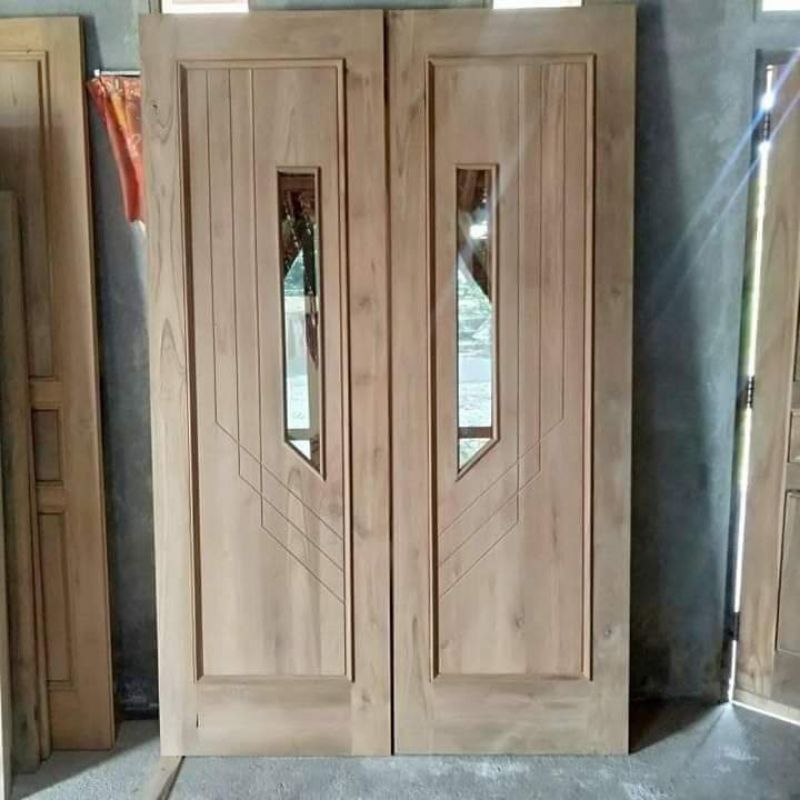 Pintu kupu tarung mahoni tebal 4cm