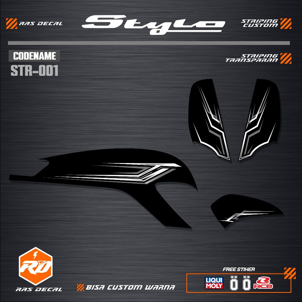 Stiker Striping Custom Honda Stylo Transparan Motif Tribal / Striping Transparan Stylo 160 - STRIPIN