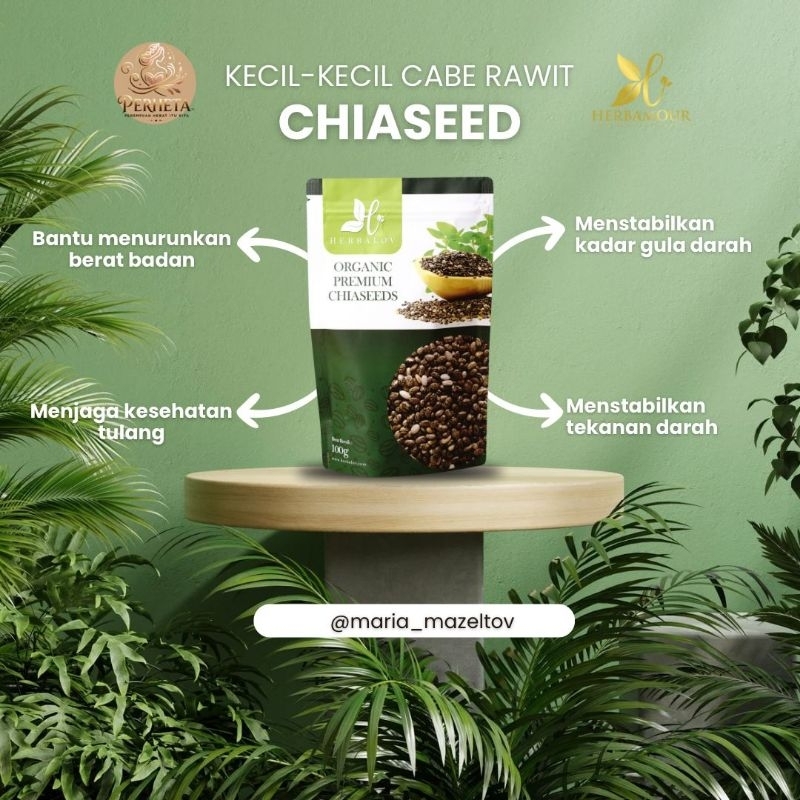 

CHIA SEED ORGANIK ALAMI PREMIUM HERBALOV | CHIASEED ORGANIC DBH | CHIASEED DIET DBH