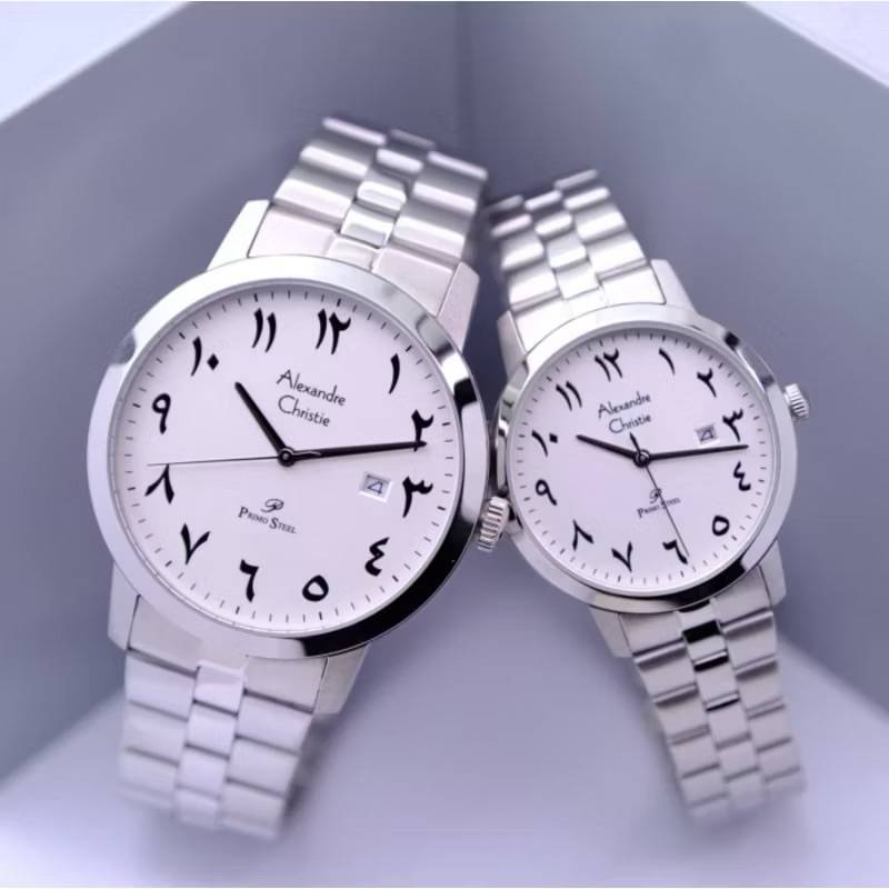 FREE BATRAI JAM TANGAN COUPLE ALEXANDRE CHRISTIE AC1007 / AC 1007 ANGKA ARAB ORIGINAL GARANSI 1 TAHU
