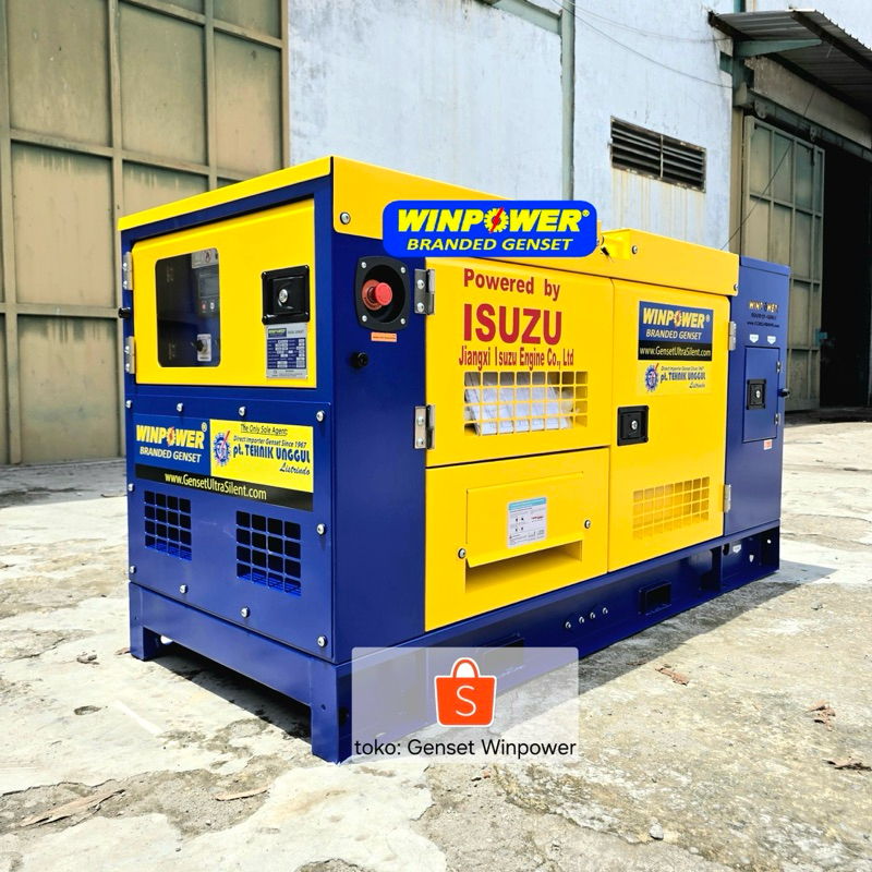 Genset ISUZU ORI 20 KVA Silent Generator WINPOWER Dual Phase Model Jenset WP22IJ-L