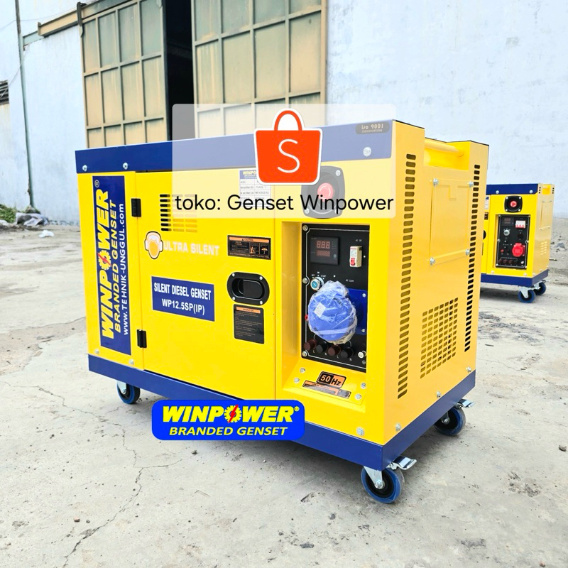 Genset Solar 10000 Watt Max Silent Winpower Diesel 10 KW 1 Phase 12,5 KVA 9500 Watt Rated Output Mod