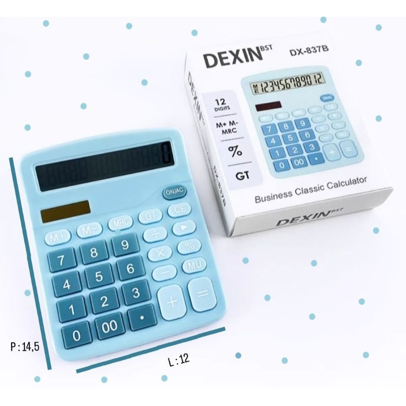 

DEXIN Kalkulator 12 digit / dual energi baterai dan energi surya