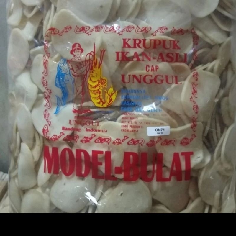 

krupuk ikan model bulat 5 kg asli cap unggul asli