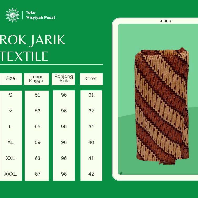 KODE A44P Rok Jarik textil aisyiyah