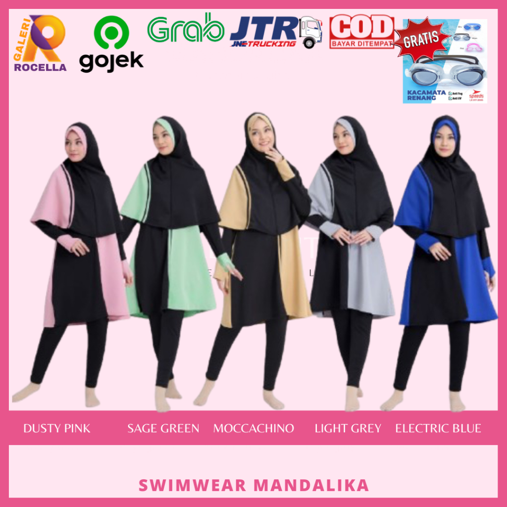 ROCELLA SWIMWEAR MANDALIKA / SWIMWEAR KARINA - SWIMWEAR BAJU RENANG WANITA SYARI PAKAIAN RENANG